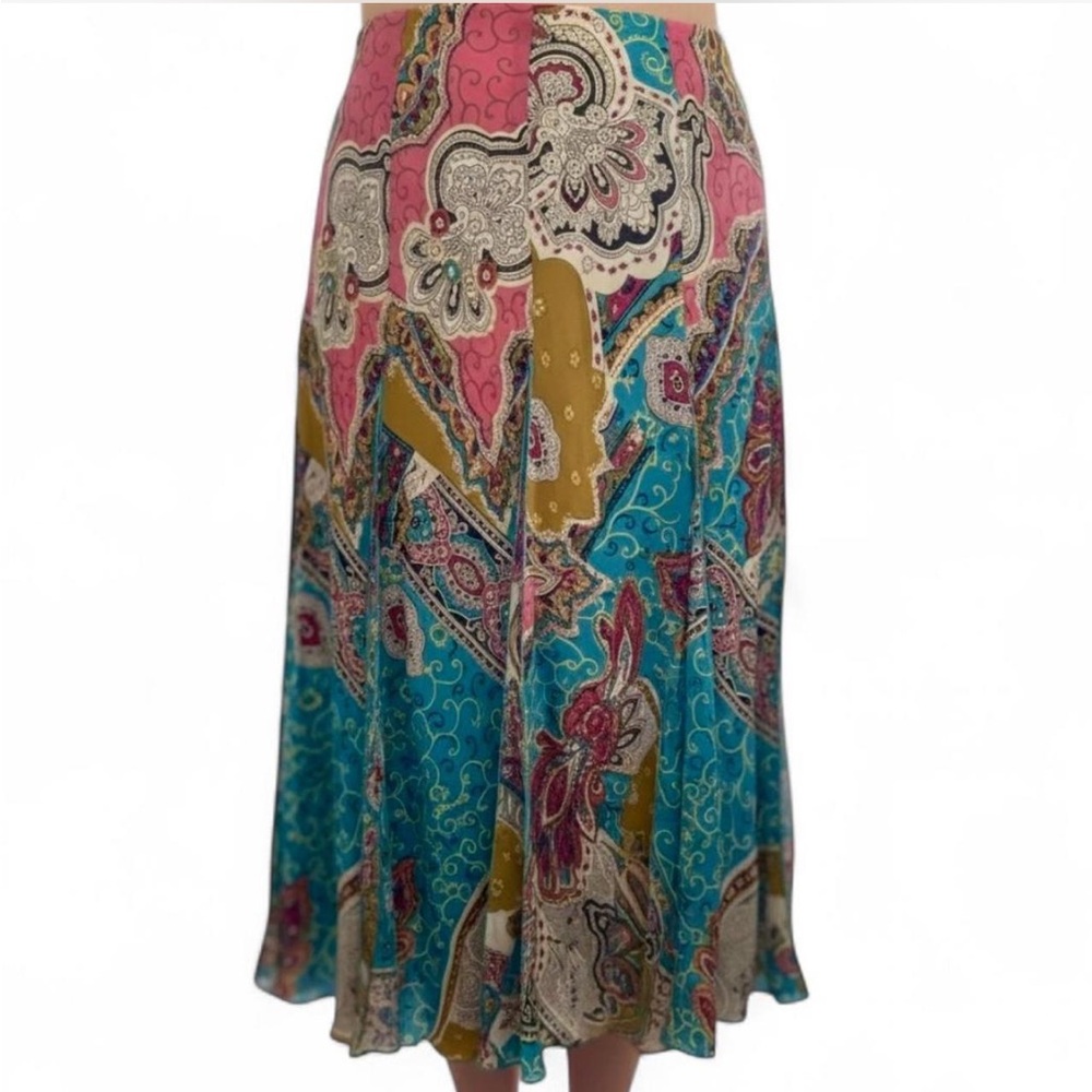Bright and Colorful Paisley Midi Skirt